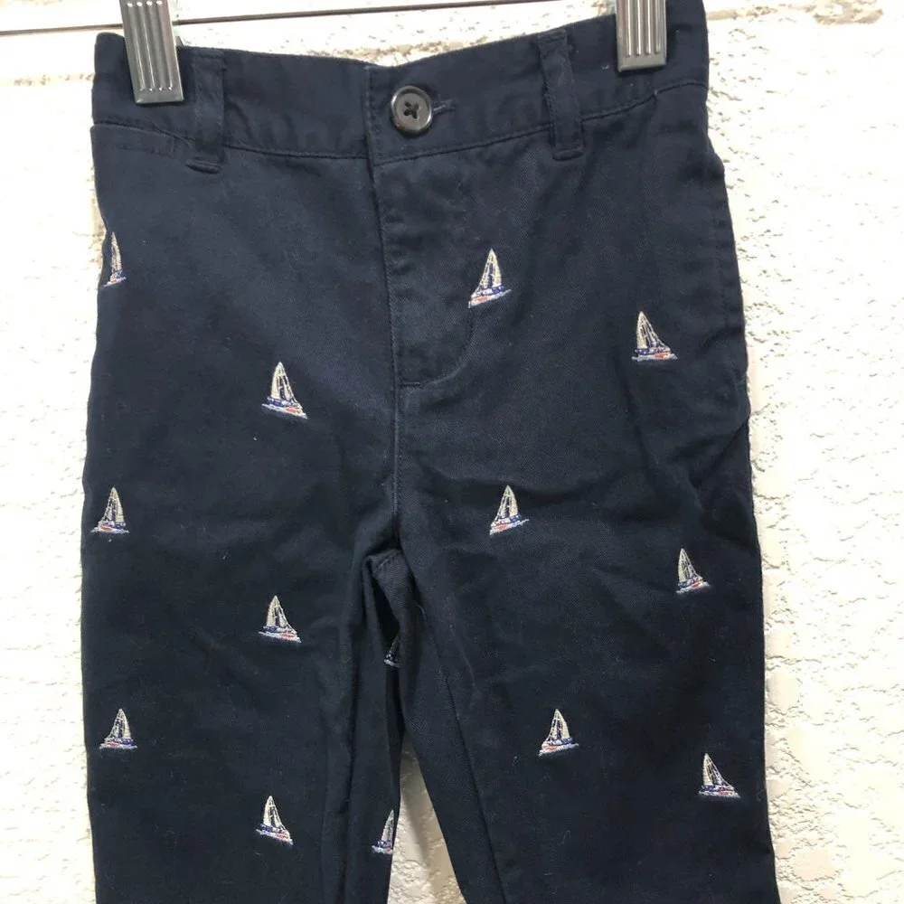 Ralph Lauren Nautical Navy Pants with Sailboats